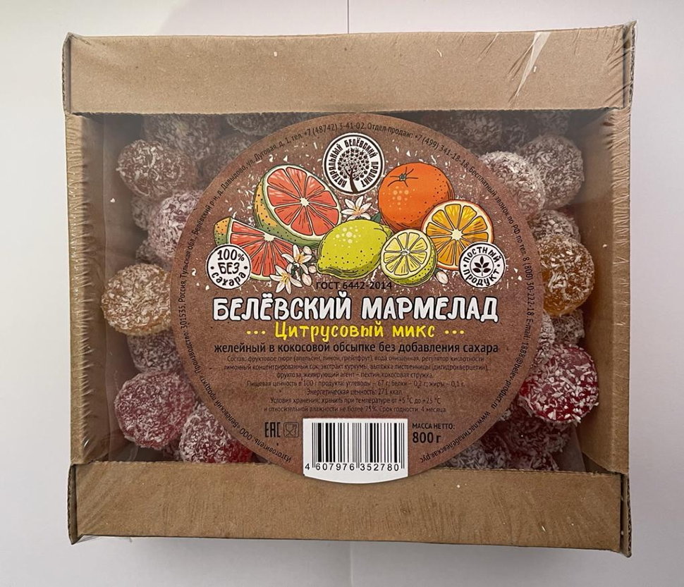  Мармелад белевский на фруктозе 800г "Цитрусовый микс"    в Ельце
