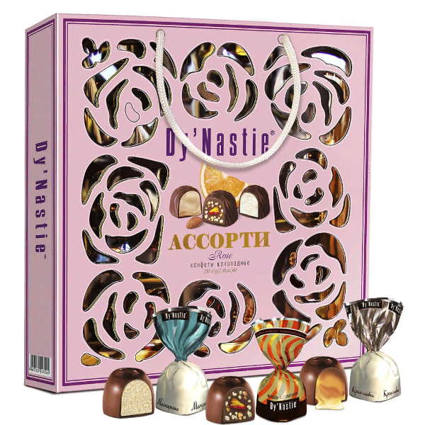№3 Династия Сумка 170г Конфеты "Ассорти ROSE"    в Ельце