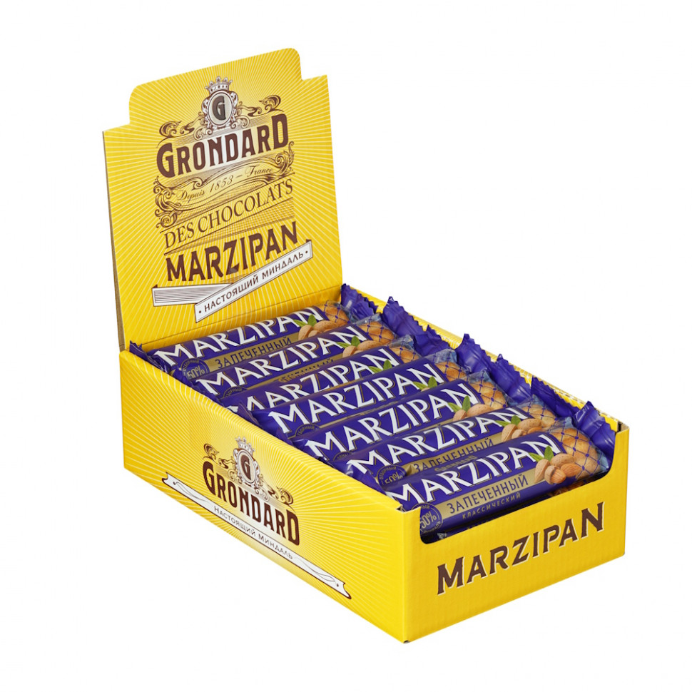  TM Grondard   (11161) Батончики НЕглазированные Марципановые Запечённые, (28шт по 40г)    в Ельце