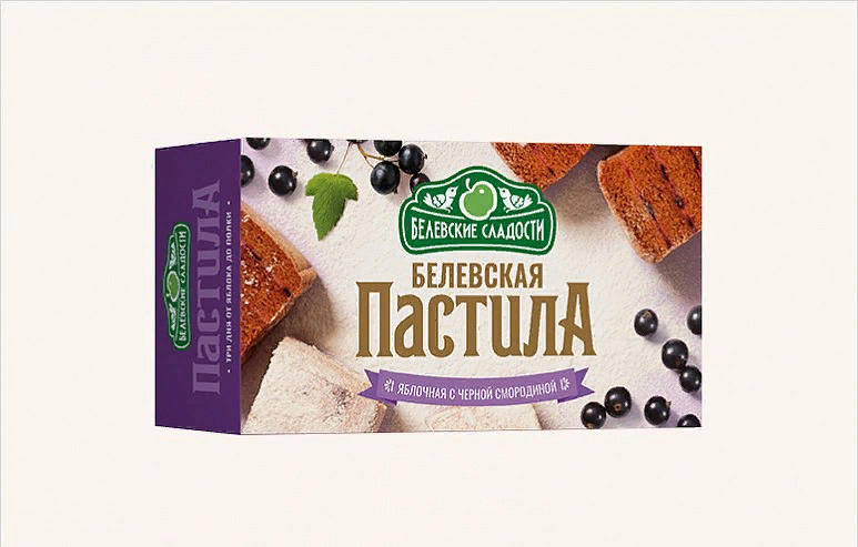  Пастила  200г диетическая с ЧЁРНОЙ Смородиной, НОВЫЙ ФОРМАТ (4*50г)   в Ельце