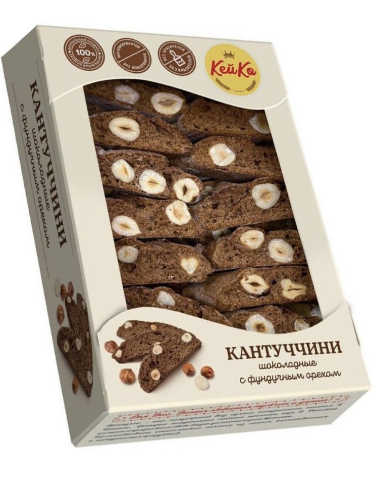  Кей Ко Кантуччини шоколадные с фундучным орехом, 200г  в Ельце