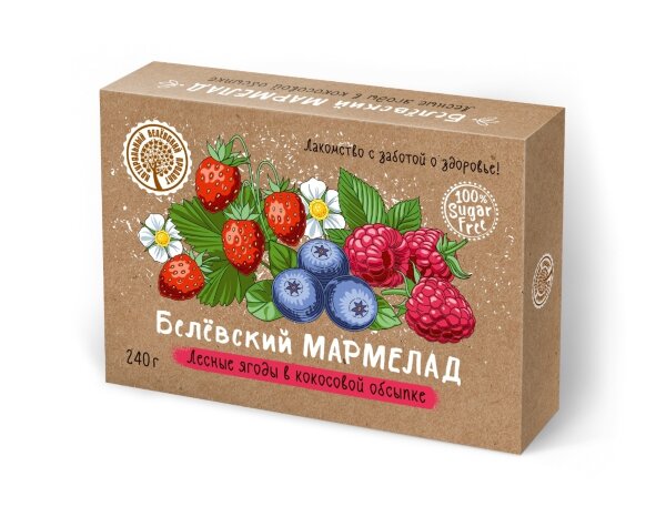 №2 Мармелад белевский на фруктозе 240г "ЛЕСНЫЕ ЯГОДЫ"  в Ельце
